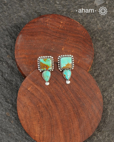 Himalayan Turquoise Silver Earrings