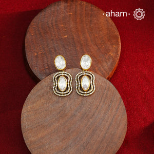 These expertly crafted earrings feature 92.5% sterling silver with a refined gold polish finish, elegantly set with brilliant moissanite stones. Designed to offer lasting shine and sophistication making them a perfect choice for both everyday wear and special occasions. 