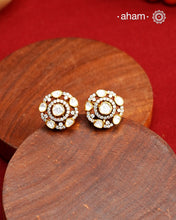 Moissanite Gold Polish Silver Studs