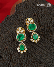 Moissanite Gold Polish Silver Earrings