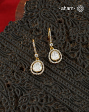 Moissanite Gold Polish Silver Earrings