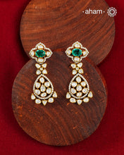 Moissanite Gold Polish Silver Earrings