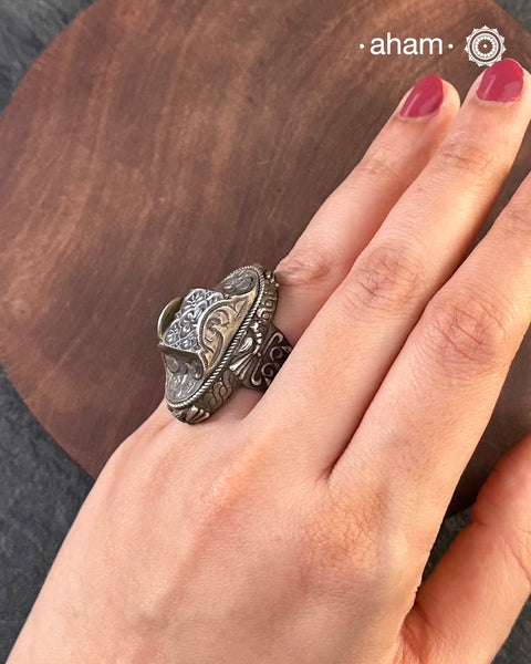 Handcrafted silver ring.