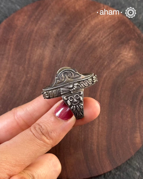 Handcrafted silver ring.