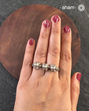 There is something so alluring about vintage tribal jewellery. They carry stories of the place and people they belong to. This beautiful vintage Tribal two finger silver ring from Rajasthan will be a great addition to your collection.
It may have slight irregularities because it is a one-of-a-kind vintage piece.