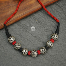 Chitai work Ball neckpiece with adjustable thread 