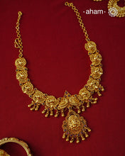 Nakshi Ganesha Gold Polish Silver Neckpiece
