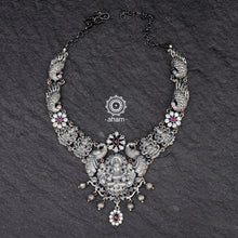 Lakshmi Neckpiece with temple Nakshi work crafted in 92.5 silver 