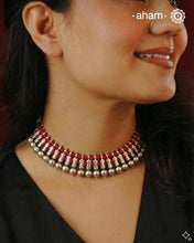 Handcrafted Mewad silver short neckpiece. Can be paired with both ethnic and western outfits.