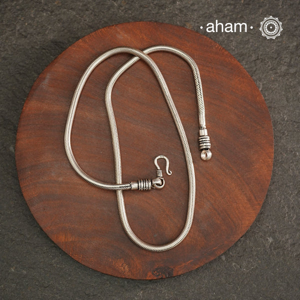 Plain 92.5 Silver snake chain,
opens at one end for ease of putting in the pendant