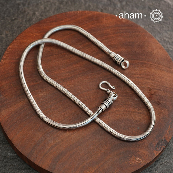 Plain 92.5 Silver snake chain,
opens at one end for ease of putting in the pendant