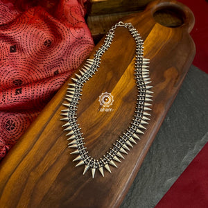 Handcrafted 92.5 sterling silver neckpiece. Wear this beautiful necklace with your Indian or Western wear, looks equally gorgeous. 