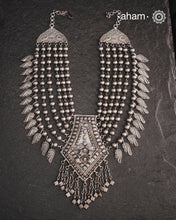 Handcrafted 92.5 sterling silver multi line neckpiece. Wear this beautiful necklace with your Indian or Western wear, looks equally gorgeous.