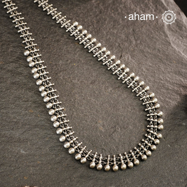 Handcrafted 92.5 sterling silver neckpiece. Wear this beautiful necklace with your Indian or Western wear, looks equally gorgeous.