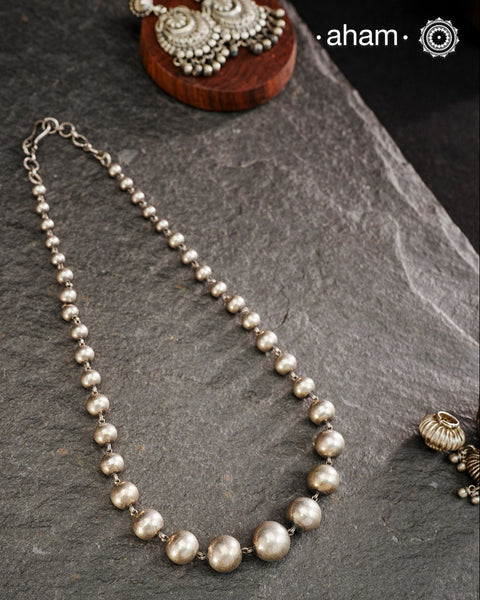 Handcrafted 92.5 sterling silver ball neckpiece. Wear this beautiful necklace with your Indian or Western wear, looks equally gorgeous.