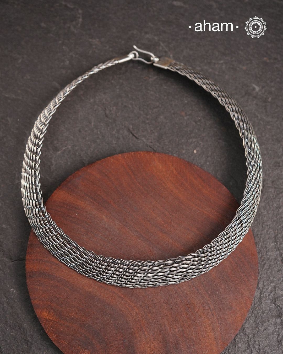Gorgeous silver Hasli with wire work. We are in Love with this piece.  Crafted in 92.5 silver