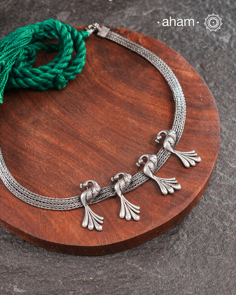Mewad Peacock Silver Neckpiece
