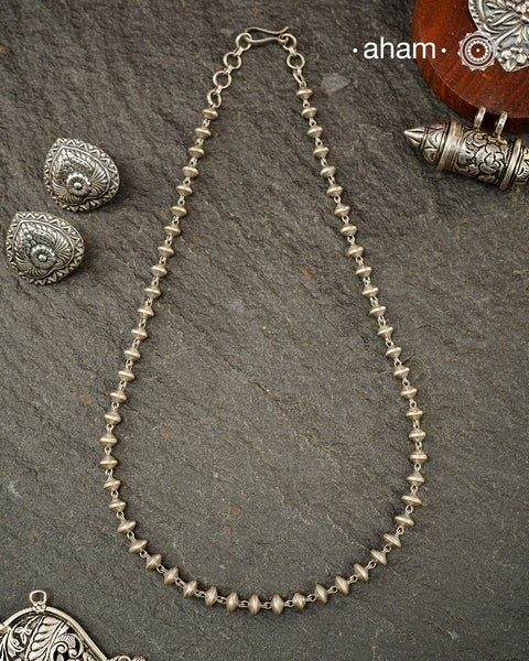 Handcrafted 92.5 sterling silver neckpiece. Wear this beautiful necklace with your Indian or Western wear, looks equally gorgeous.