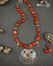 Red Jasper Tumble Bead Silver Neckpiece