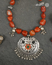 Red Jasper Tumble Bead Silver Neckpiece