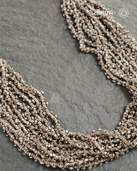 Odhisa Dhaan Sarson Mala Silver Neckpiece