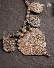 Vintage Tribal Ganesha Lakshmi Silver Neckpiece