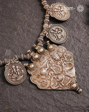 Vintage Tribal Ganesha Lakshmi Silver Neckpiece