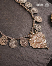 Vintage Tribal Ganesha Lakshmi Silver Neckpiece