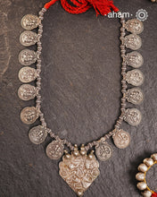 Vintage Tribal Ganesha Lakshmi Silver Neckpiece