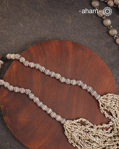 Odhisa Dhaan Sarson Mala Silver Neckpiece