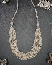 The Odhisa Sarson Mala is a masterful vintage creation that embodies both heritage and symbolism.Featuring multiple strands of delicately crafted mustard/Sarson shaped silver beads, this neckpiece reflects the cultural traditions of the Kutia Kondh tribals of Odisha, for whom these forms represent prosperity, fertility, and abundance.
