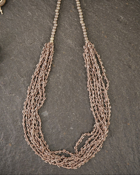 Odhisa Dhaan Sarson Mala Silver Neckpiece