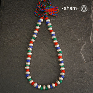 Single Line Dholki Silver Neckpiece