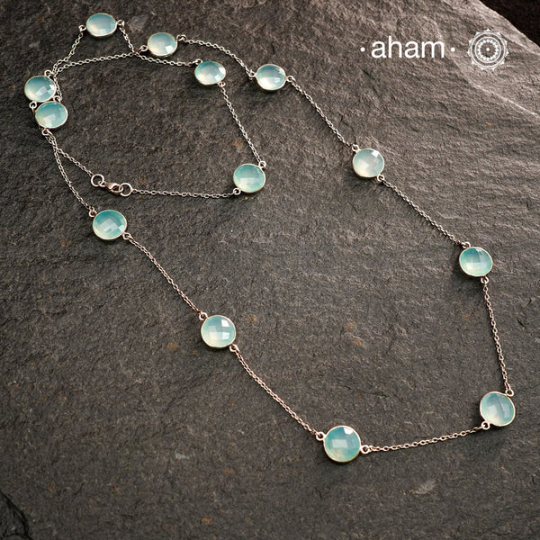 Neckpiece with Semi Precious Stones set in 92.5 silver. Works great with work wear or even your evening dress.