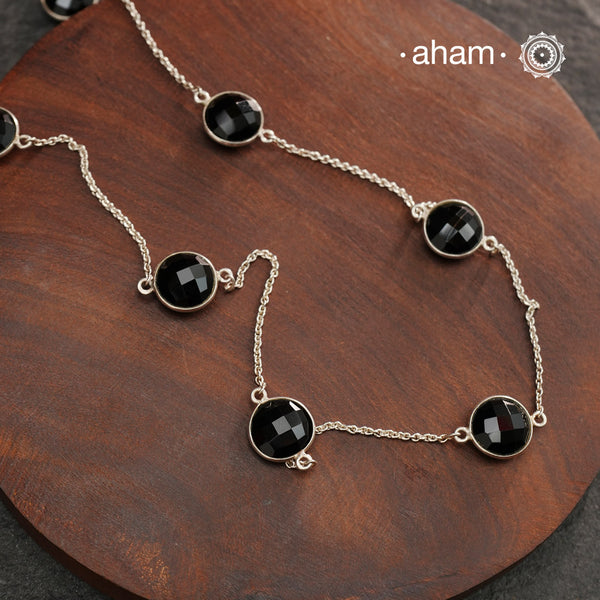 Silver Neckpiece with Semi Precious Stones
Works great with work wear or even your evening dress.
