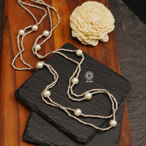 A.M P.M Silver Neckpiece