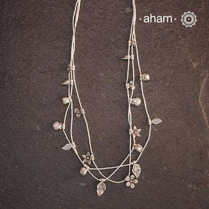 A.M P.M Charm Silver Neckpiece