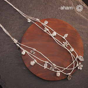 A.M P.M Charm Silver Neckpiece