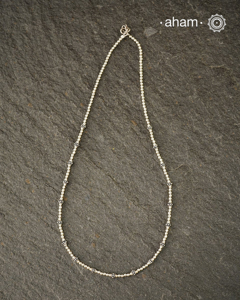 A.M P.M Silver Neckpiece