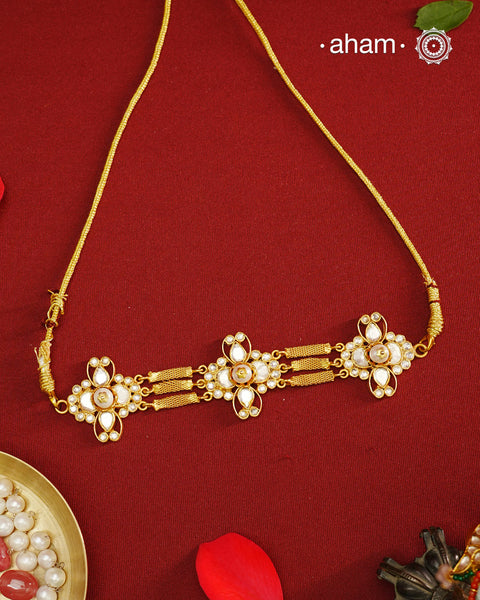 Kundan Gold Polish Silver Choker