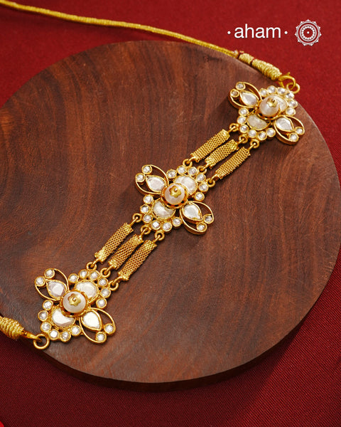 Kundan Gold Polish Silver Choker