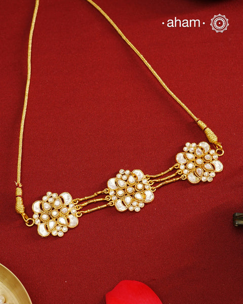 Kundan Gold Polish Silver Choker