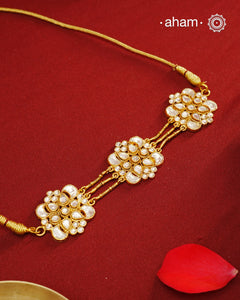 Kundan Gold Polish Silver Choker