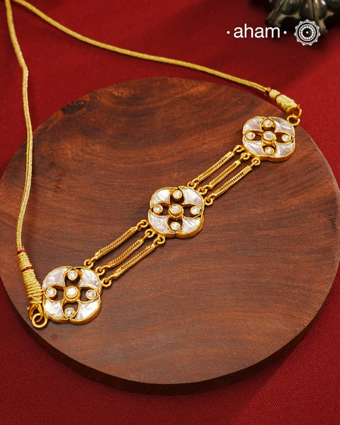 Kundan Gold Polish Silver Choker