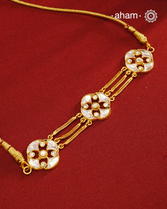 Kundan Gold Polish Silver Choker