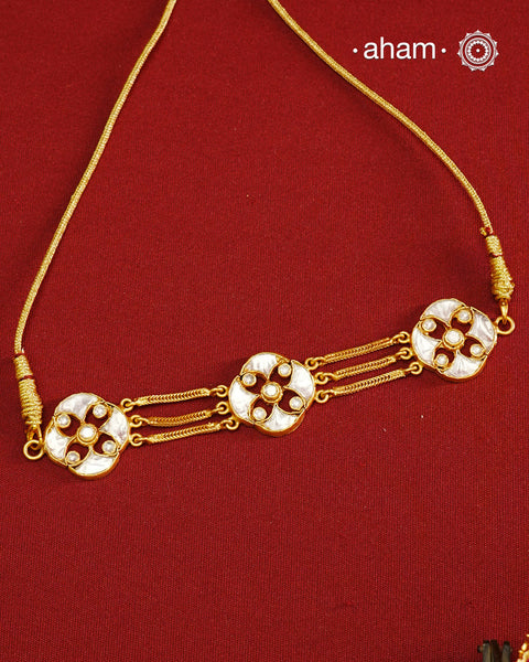 Kundan Gold Polish Silver Choker