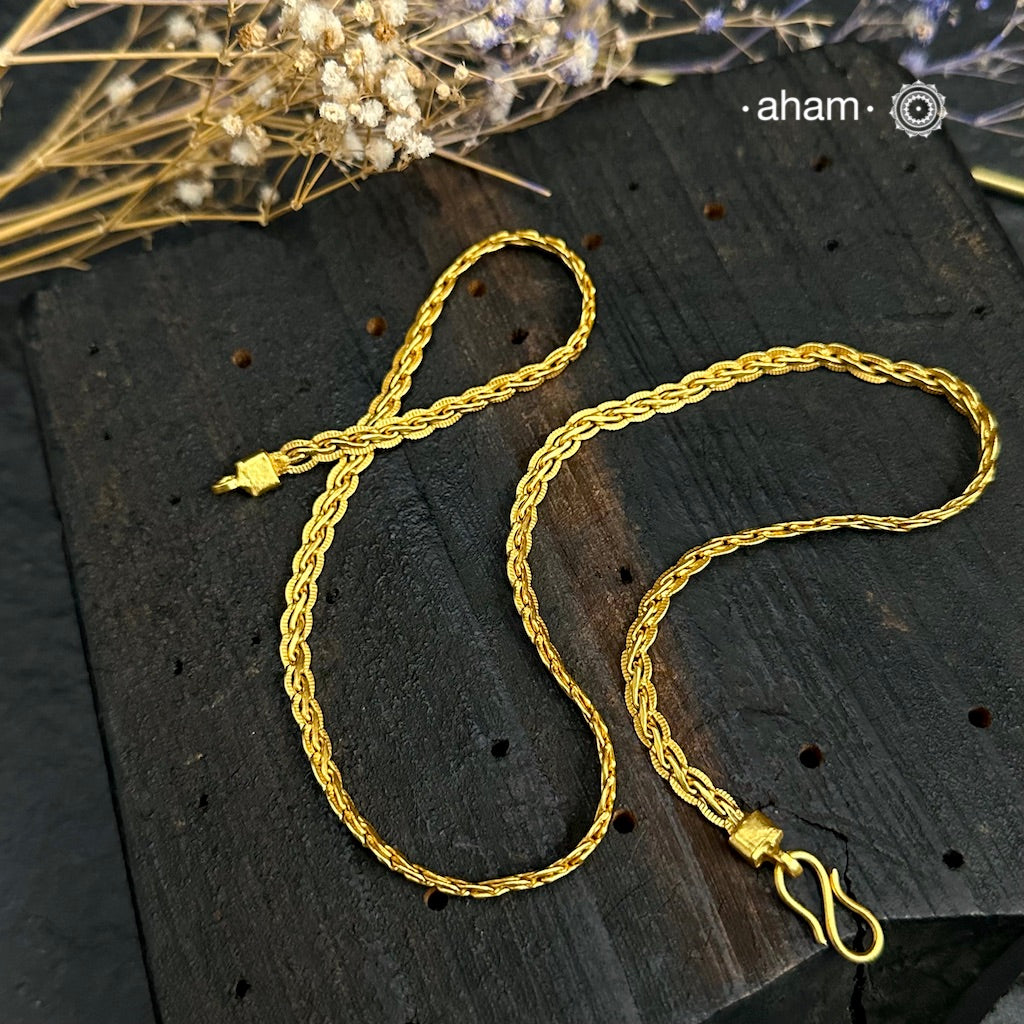 Gold Polish Silver Chain 18 Inches mm – aham jewellery