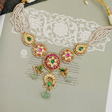 Make a sophisticated style statement this festive season. Crafted using traditional Kundan Jadua techniques in 92.5 silver with gold polish, semi precious stones and cultured pearls. Perfect for intimate weddings and upcoming festive celebrations.