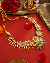 Kundan Gold Polish Silver Neckpiece