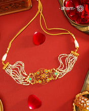 Kundan & Pearl Gold Polish Silver Choker